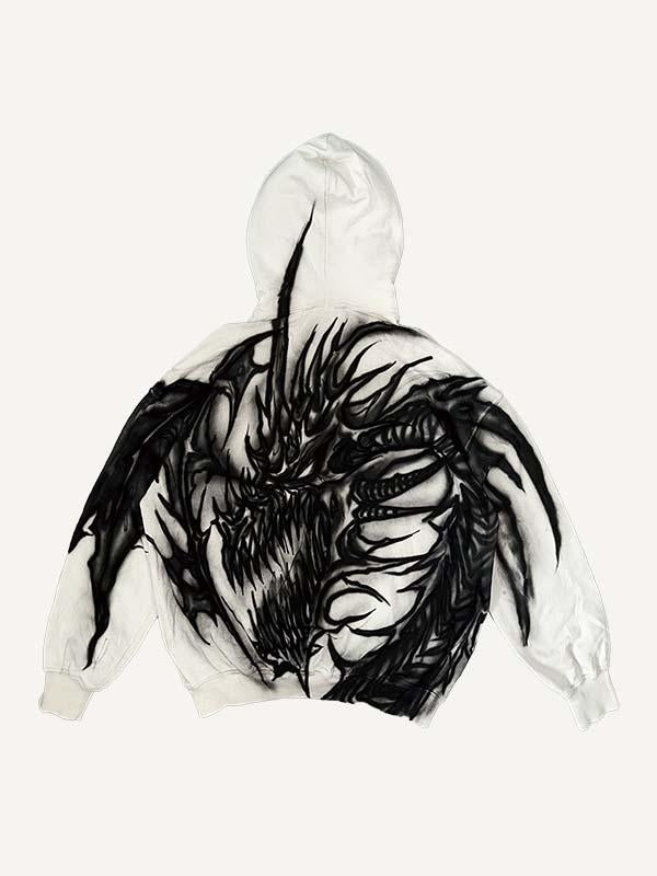 Sudadera con capucha y bolsillos inclinados con estampado gráfico 