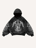 Angel Figure&Wing Graphic Print Slant Pockets Hoodie