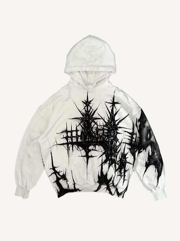 Sudadera con capucha y bolsillos inclinados con estampado gráfico 